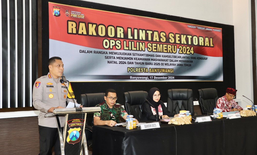 Polresta Banyuwangi  Bersama Forkopimda Serta Dinas Terkait, Gelar Rakor Eksternal  Pastikan Kesiapan Pengamanan Ops Lilin Semeru 2024