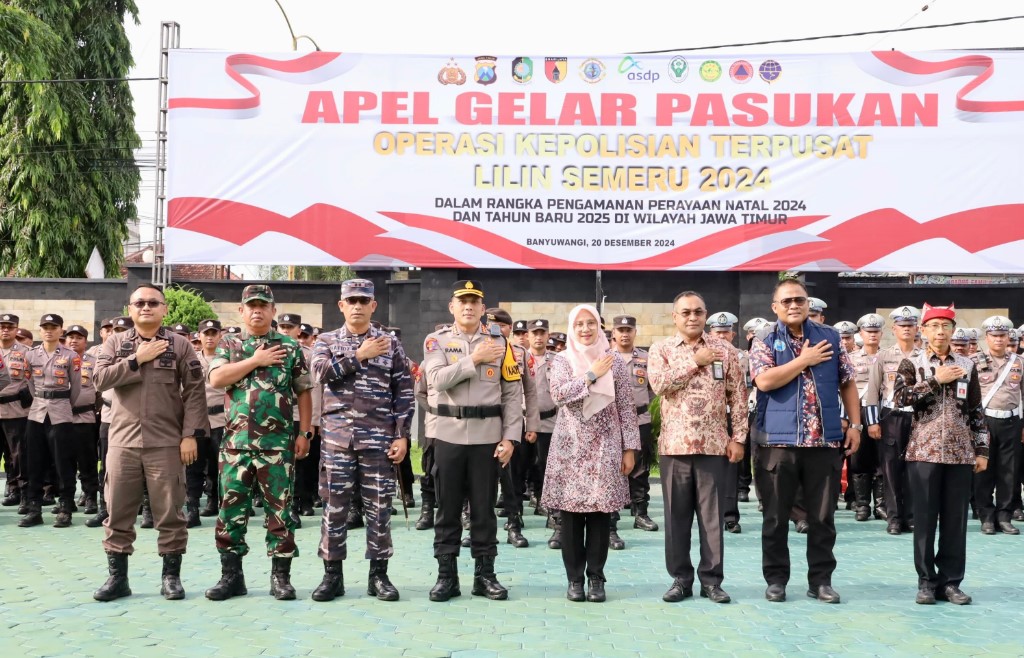Polresta Banyuwangi Gelar Apel Operasi Terpusat Lilin Semeru 2024 Menjelang Nataru