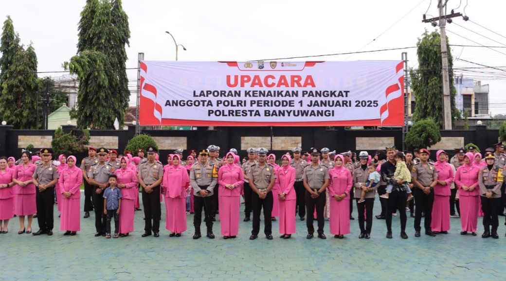 Di Akhir Tahun 2024, 73 Anggota Polresta Banyuwangi Naik Pangkat