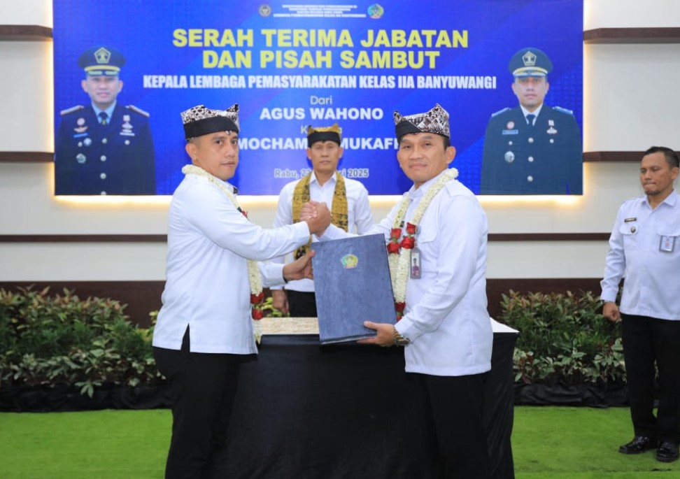 Pucuk Pimpinan Lapas Banyuwangi Resmi Berganti, Mochamad Mukaffi Gantikan Agus Wahono