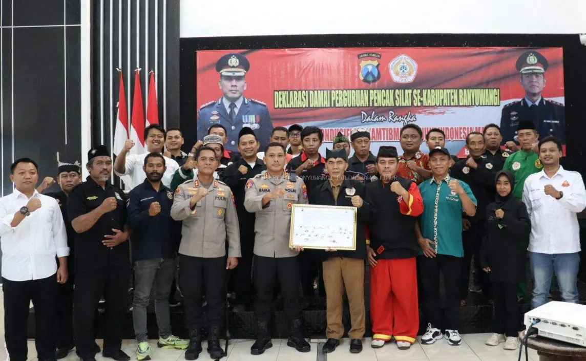 Komitmen Damai Perguruan Silat Banyuwangi: Bersatu Jaga Keamanan Bersama Polresta