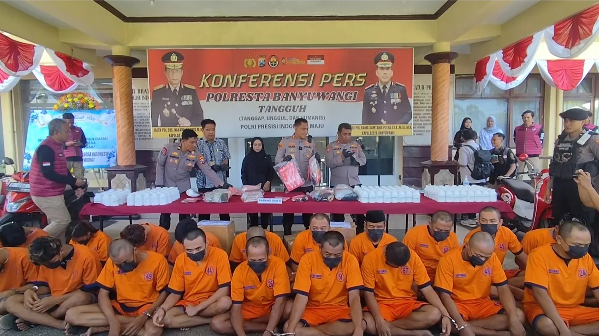Satreskoba Polresta Banyuwangi Ungkap 37 Kasus Narkoba dan Okerbaya