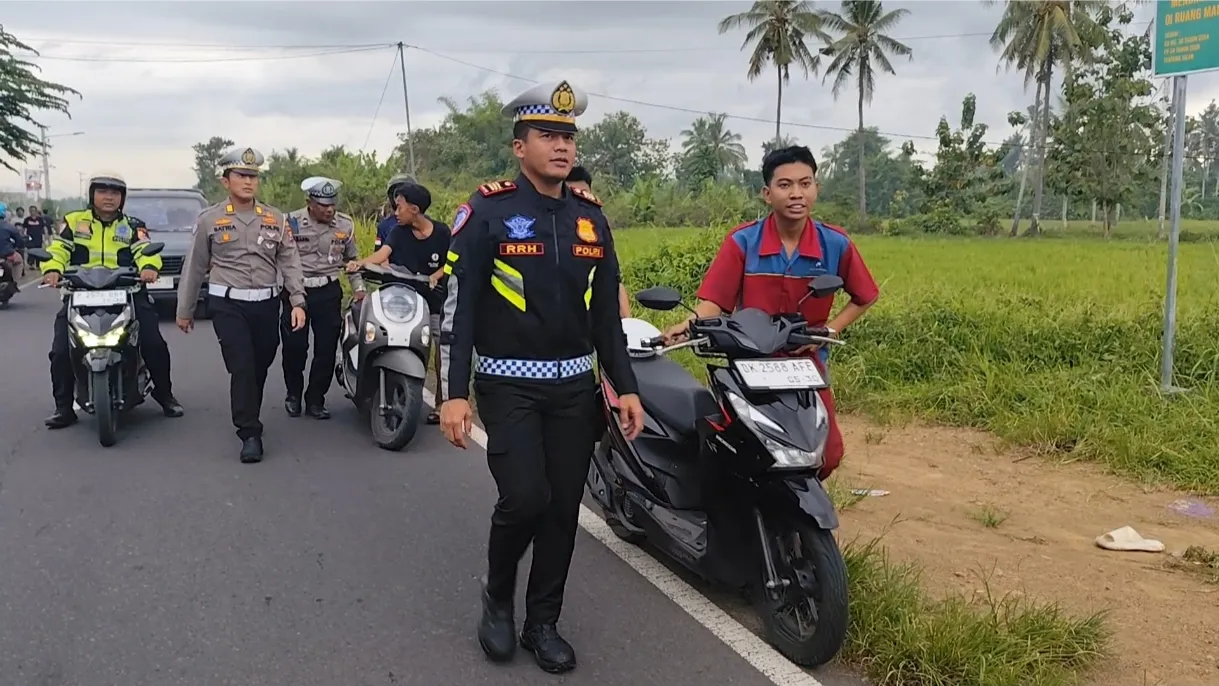Satlantas Polresta Banyuwangi Tertibkan Balap Liar di Rogojampi