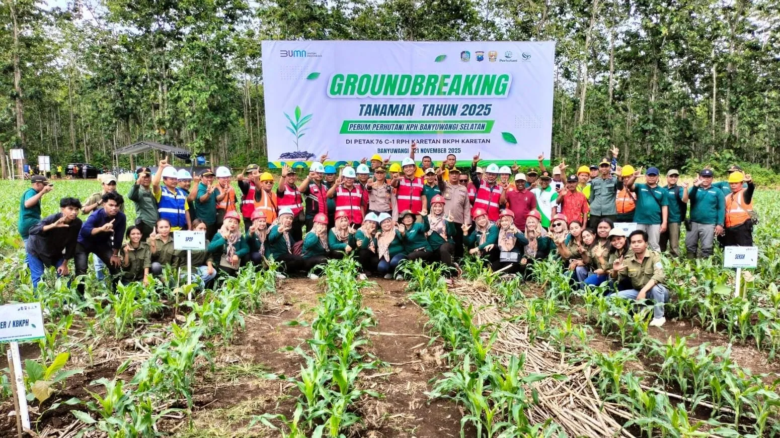 Jalin Sinergitas dan Peduli Lingkungan, Perhutani dan Stakeholder Tanam Ribuan Pohon di Banyuwangi
